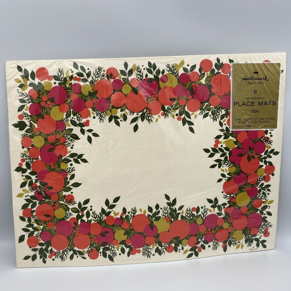 (8) NOS Vintage HALLMARK Reusable 11‎ x 14" Placemats SEALED
